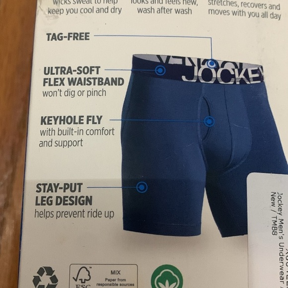 Men’s Jockey Active Stretch Long Leg 3Pack Boxer Briefs Size Large NEW IN BOX - Picture 4 of 6